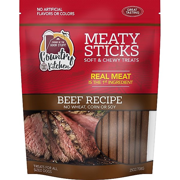 Country Kitchen Meaty Sticks Beef Soft & Chewy Dog Treats, 25-oz bag