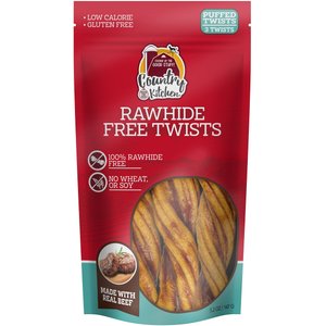 Country Kitchen Rawhide-Free Twists Beef Dog Chew Treats, 3 count