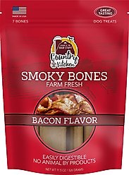 Country Kitchen Smoky Bones Bacon Flavored Hard Chew Dog Treats, 7 count