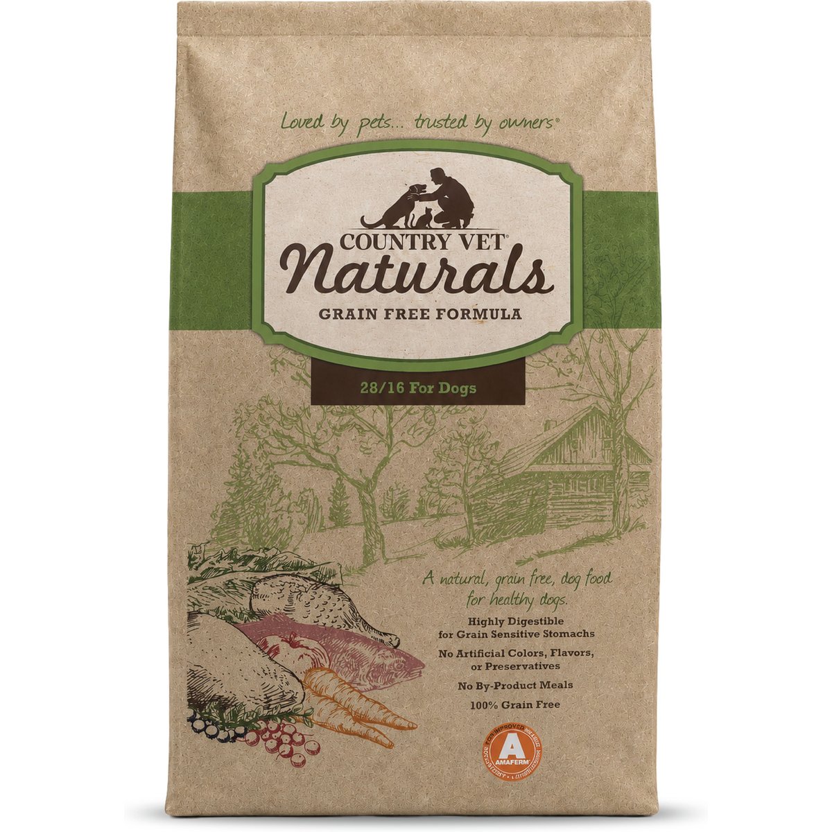 Country Vet Naturals 28-16 Grain-Free Dog Food, 1-lb bag