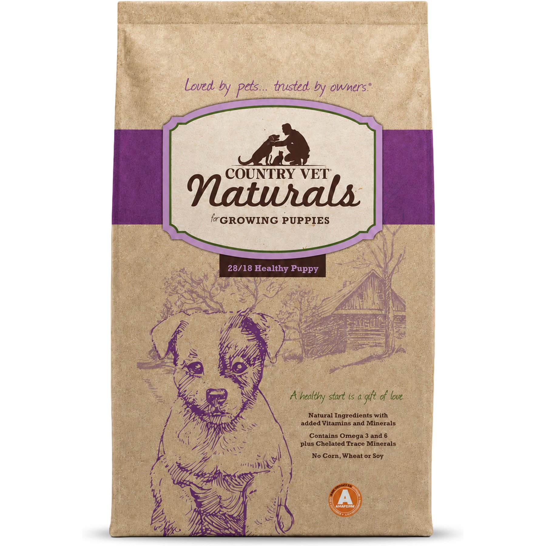 Country Vet Naturals 28/18 Healthy Puppy Dog Food, 1-lb bag