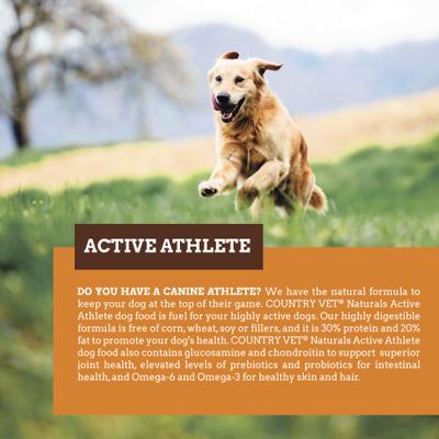 Show full view: Country Vet Naturals 30/20 Active Athlete Dog Food, 1-lb bag slide 6 of 9