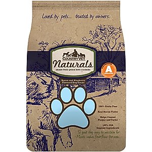 Country Vet Naturals Grain-Free Quick Bite Cookies Bacon & Blueberry Flavored Dog Treats, 2-lb bag