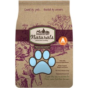 Country Vet Naturals Quick Bite Cookies Oatmeal & Cranberry Flavored Dog Treats, 2-lb bag