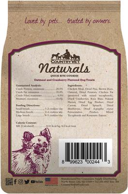 Show full view: Country Vet Naturals Quick Bite Cookies Oatmeal & Cranberry Flavored Dog Treats, 2-lb bag slide 3 of 6