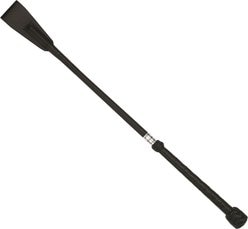 County Whips Perforated Leather Handle Horse Bat, Black, 19-in