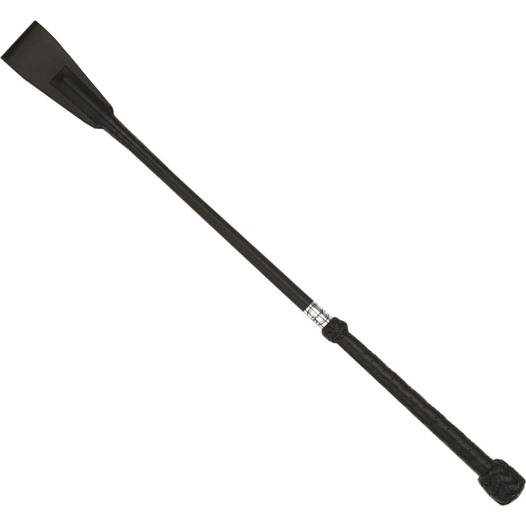 County Whips Perforated Leather Handle Horse Bat, Black, 26-in