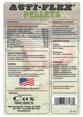 Show full view: Cox Vet Lab Acti-Flex Eze Go Pellets Horse Supplement, 5-lb bag slide 2 of 3