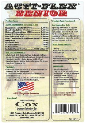 Show full view: Cox Vet Lab Acti-Flex Senior Powder Horse Supplement, 16-lb bucket slide 2 of 2