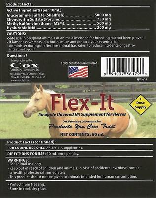 Show full view: Cox Vet Lab Flex-It Paste Horse Supplement, 60-mL tube, pack of 3 slide 2 of 2