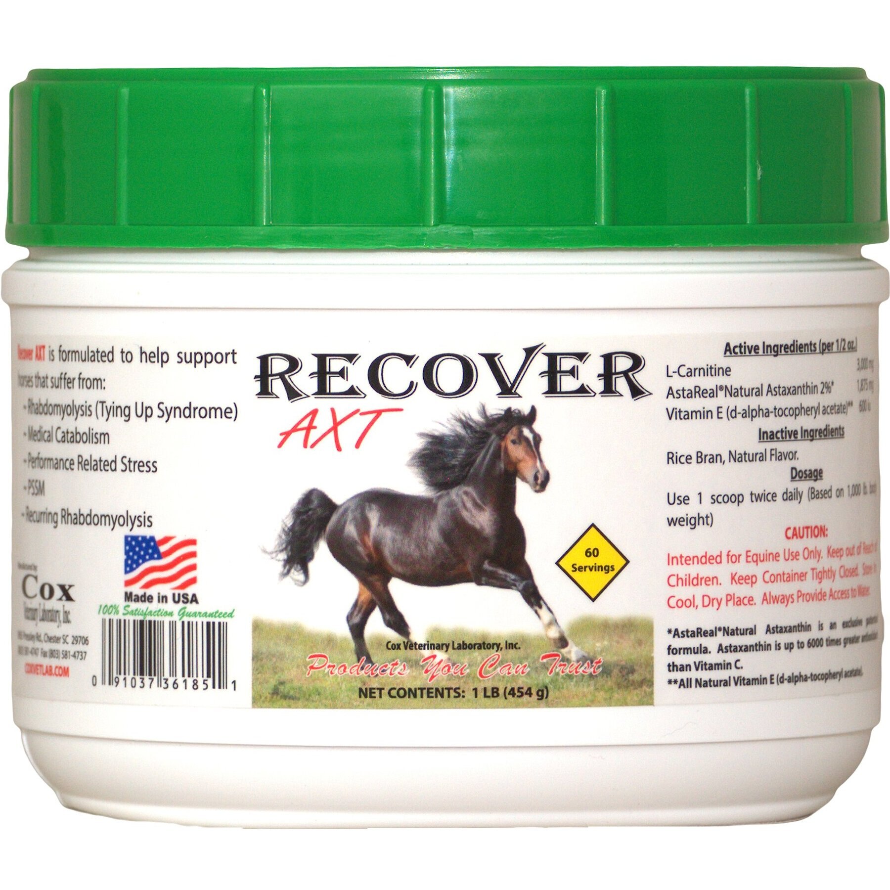 Cox Vet Lab Recover AXT Powder Horse Supplement, 1-lb jar