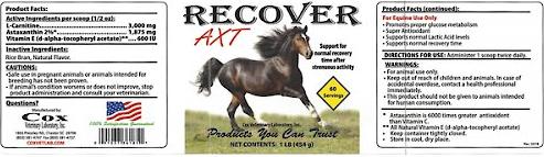 Show full view: Cox Vet Lab Recover AXT Powder Horse Supplement, 1-lb jar slide 2 of 2