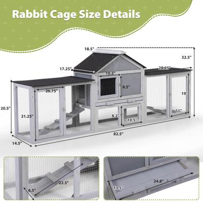 Show full view: Coziwow 2-Tier Wood Double Run Rabbit Hutch slide 5 of 9