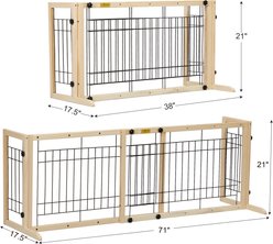 Coziwow 21-in Adjustable Extra Wide Freestanding Dog Gate, Natural Wood slide 2 of 9
