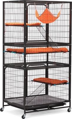 Show full view: Coziwow 3-Door Heavy Duty Cat Cage Playpen with Wheels, Black, 63 inch slide 3 of 11