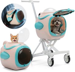 Coziwow 3-in-1 Detachable Space Capsule Pet Stroller Travel Carrier Dog & Cat Car Seat, Pink, 33-in