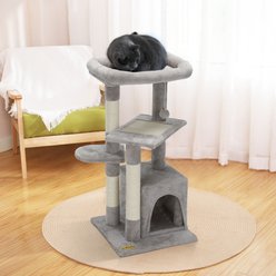 Coziwow 33-in Cat Tree Condo with Toy, Grey