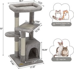 Coziwow 33-in Cat Tree Condo with Toy, Grey slide 2 of 9