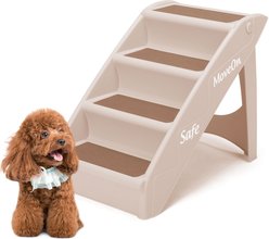 Coziwow 4-Step Foldable Dog Stairs, Beige
