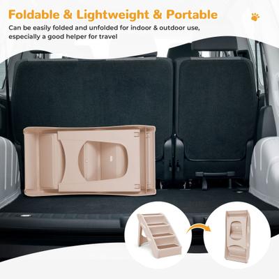 Show full view: Coziwow 4-Step Foldable Dog Stairs, Beige slide 9 of 11