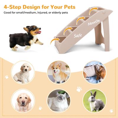 Show full view: Coziwow 4-Step Foldable Dog Stairs, Beige slide 8 of 11