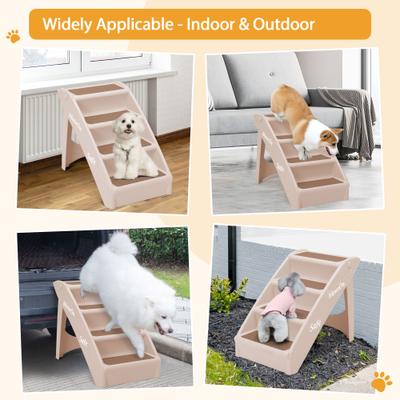 Show full view: Coziwow 4-Step Foldable Dog Stairs, Beige slide 3 of 11