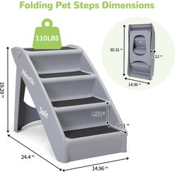 Coziwow 4-Step Foldable Dog Stairs, Gray slide 2 of 9