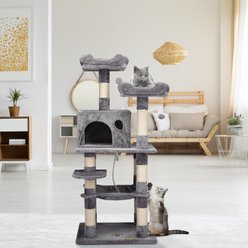 Coziwow 58-in Cat Tree & Condo with Hammock & Toy, Grey slide 2 of 9