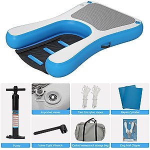 Coziwow 60-in Inflatable Floating Dog Water Ramp, Blue