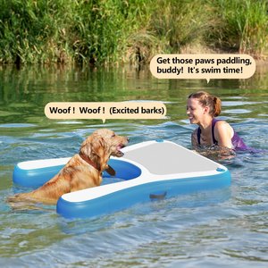 Coziwow 60-in Inflatable Floating Dog Water Ramp, Blue