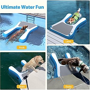 Coziwow 60-in Inflatable Floating Dog Water Ramp, Blue