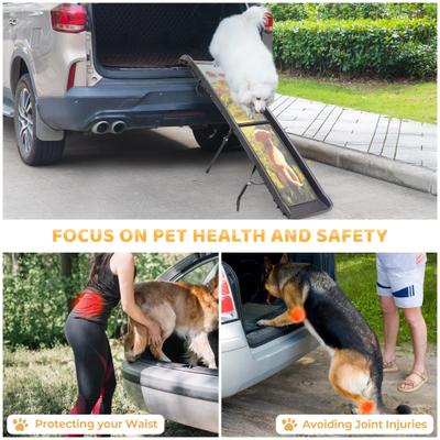 Show full view: Coziwow 62-in Foldable Dog Car Ramp, Multicolored slide 3 of 10