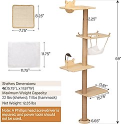 Coziwow 69-in Wall Mounted Shelf Climbing Cat Tree slide 2 of 9