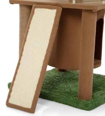 Show full view: Coziwow 76.8-in Large Leaves Plant Activity Tower Cat Tree & Condo, Brown/Green slide 9 of 10