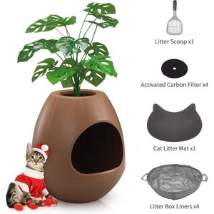 COZIWOW 8-in-1 Eggloa6 Hidden Cat Litter Box Enclosure Planter