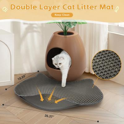 Show full view: Coziwow 8-in-1 Eggloa6 Hidden Cat Litter Box Enclosure Planter, Brown slide 9 of 10