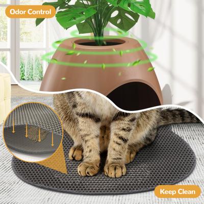 Show full view: Coziwow 8-in-1 Eggloa6 Hidden Cat Litter Box Enclosure Planter, Brown slide 4 of 10