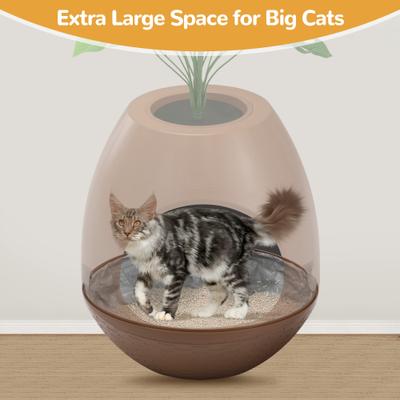 Show full view: Coziwow 8-in-1 Eggloa6 Hidden Cat Litter Box Enclosure Planter, Brown slide 3 of 10