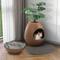 Show in main carousel: Coziwow 8-in-1 Eggloa6 Hidden Cat Litter Box Enclosure Planter, Brown slide 2 of 10