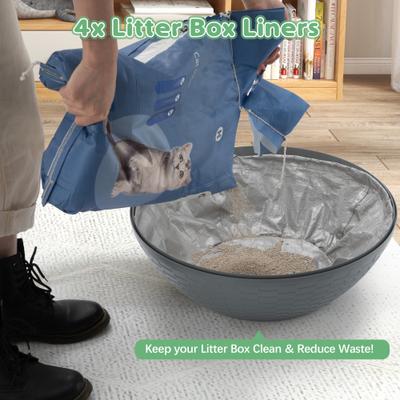 Show full view: Coziwow 8-in-1 Eggloa6 Hidden Cat Litter Box Enclosure Planter, Grey slide 6 of 10