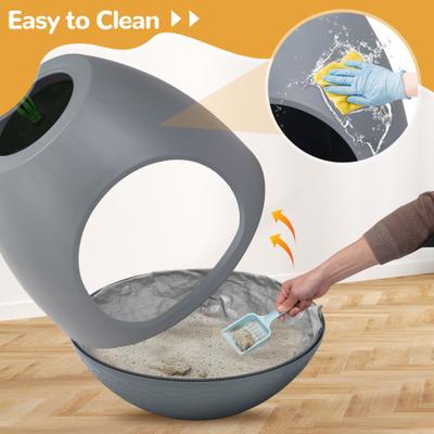 Show full view: Coziwow 8-in-1 Eggloa6 Hidden Cat Litter Box Enclosure Planter, Grey slide 5 of 10