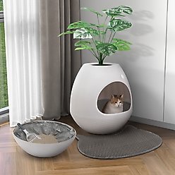 Coziwow 8-in-1 Eggloa6 Hidden Cat Litter Box Enclosure Planter, White slide 2 of 9
