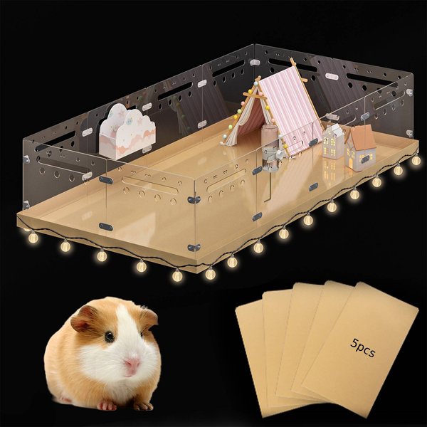 COZIWOW Acrylic Guinea Pig Cage Hamster Enclosure with Disposable - Main Image