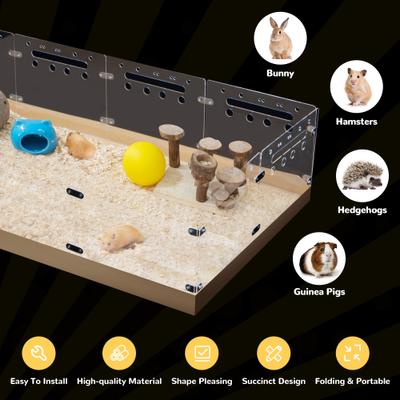 Show full view: Coziwow Acrylic Guinea Pig Cage Hamster Enclosure with Disposable Bottom, 48-in slide 6 of 11