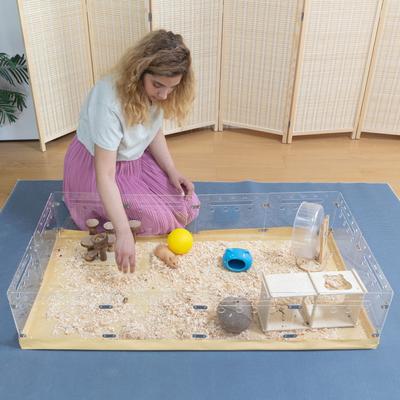 Show full view: Coziwow Acrylic Guinea Pig Cage Hamster Enclosure with Disposable Bottom, 48-in slide 4 of 11