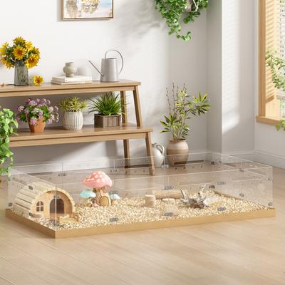 Show full view: Coziwow Acrylic Guinea Pig Cage Hamster Enclosure with Disposable Bottom, 48-in slide 3 of 11
