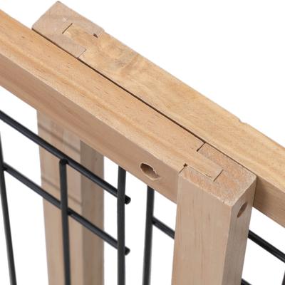 Show full view: Coziwow Adjustable Freestanding Dog Gate, Wood slide 3 of 10