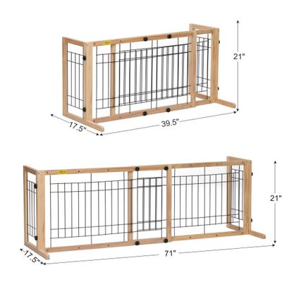 Show full view: Coziwow Adjustable Freestanding Dog Gate, Wood slide 4 of 10