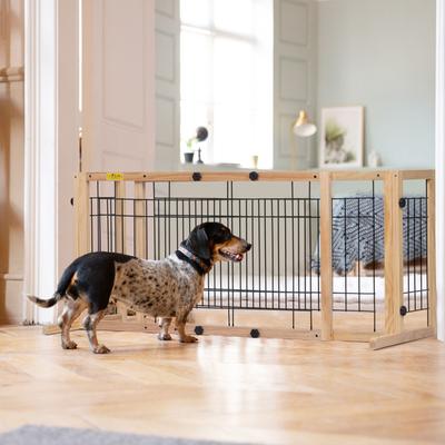 Show full view: Coziwow Adjustable Freestanding Dog Gate, Wood slide 6 of 10