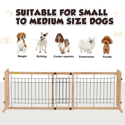 Show full view: Coziwow Adjustable Freestanding Dog Gate, Wood slide 8 of 10